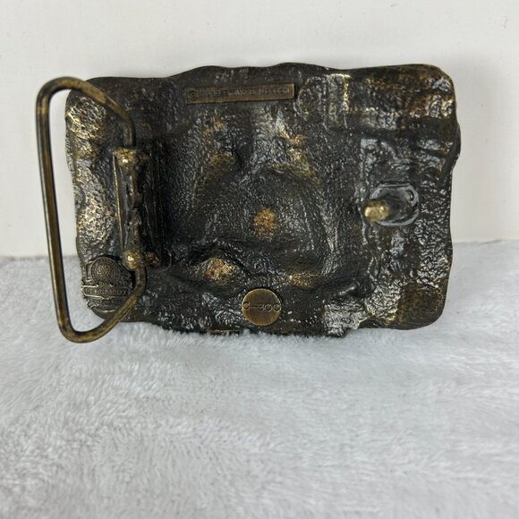 Vintage 1989 Smith & Wesson Bergamont Absolute Reliability Brass Belt Buckle - Picture 3 of 6